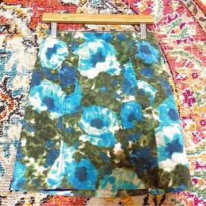 ANTHROPOLOGIE Blue A-Line Corduroy Mini Skirt for Resort Wear